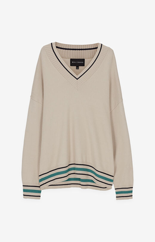 Sweter z kontrastem