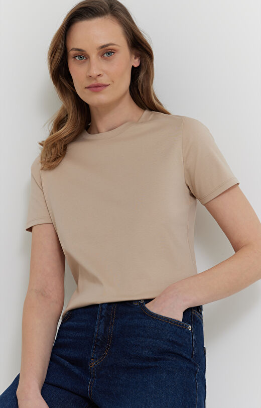 T-shirt z bawełny podwójnie merceryzowanej