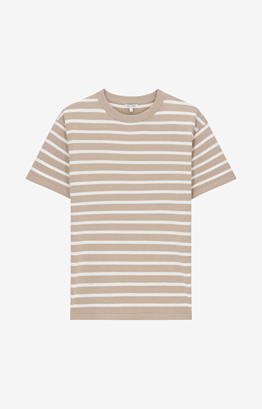 T-shirt z dzianiny w paski