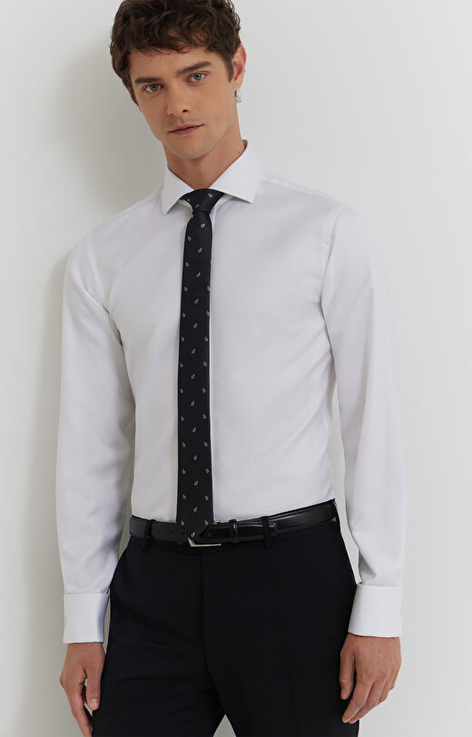 Koszula z bawełny egipskiej w mikrowzór