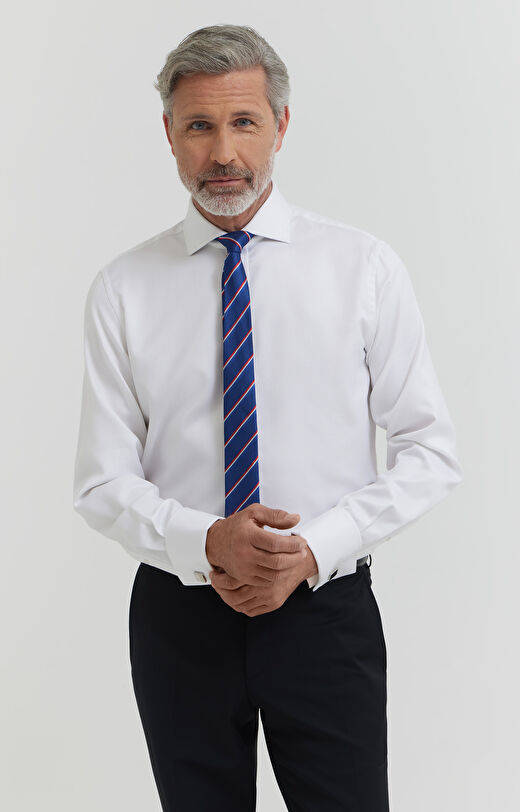 Koszula z bawełny egipskiej w mikrowzór