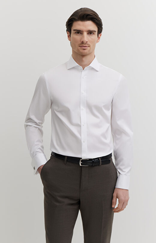 Koszula w diagonalny wzór na spinki