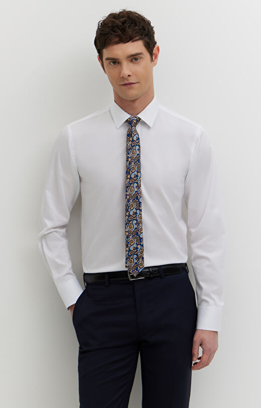 Koszula z diagonalu z kontrastem