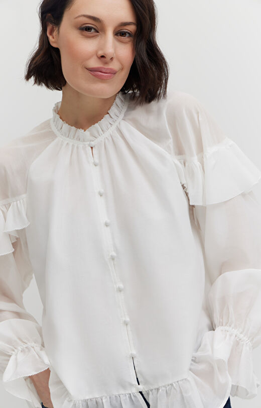 Bawełniana koszula z jedwabiem