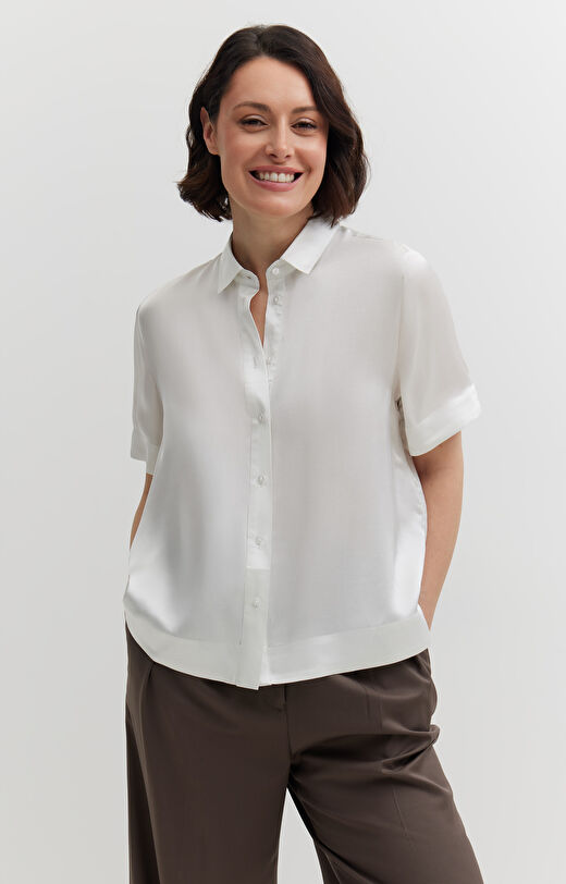 Koszula z wiskozy z krótkim rękawem