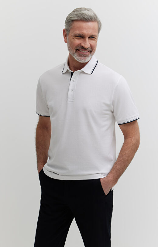Polo z bawełny merceryzowanej z kontrastem