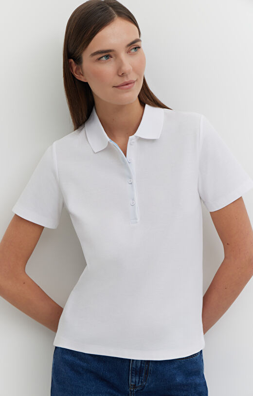 Polo z bawełny merceryzowanej z kontrastem