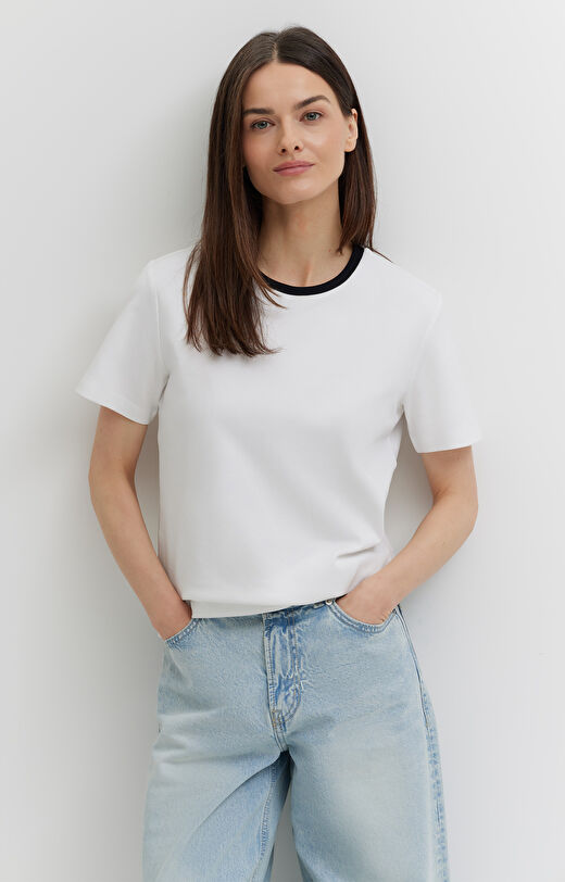 T-shirt z bawełny organicznej z kontrastem