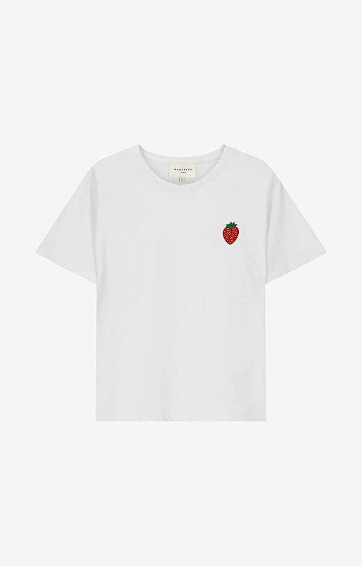 T-shirt z haftem z bawełny merceryzowanej