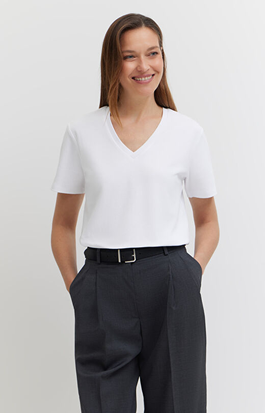 Gładki t-shirt z bawełny organicznej
