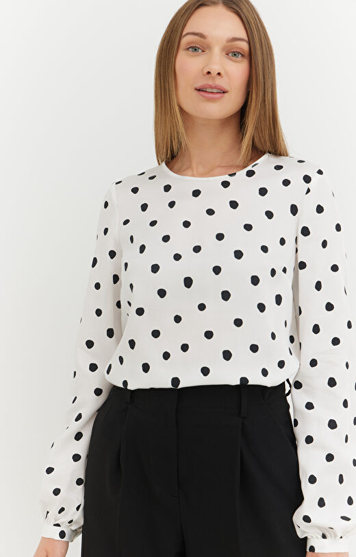 Bluzka z lyocellu w kropki