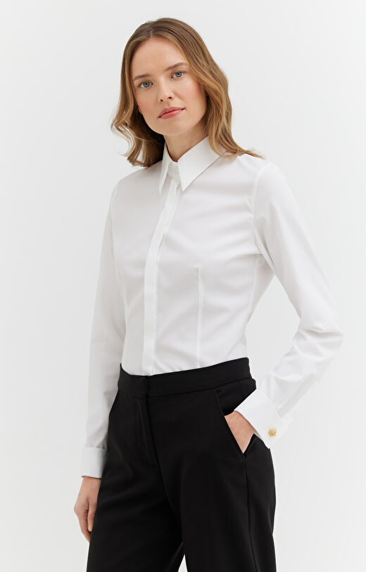 Gładka koszula na spinki