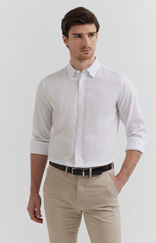 Koszula z mieszanki lnu i bawełny