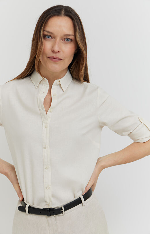 Koszula z mieszanki lnu i wiskozy