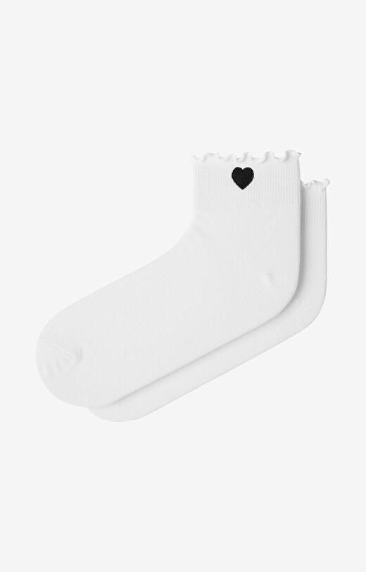 Prążkowane skarpety z falbankami