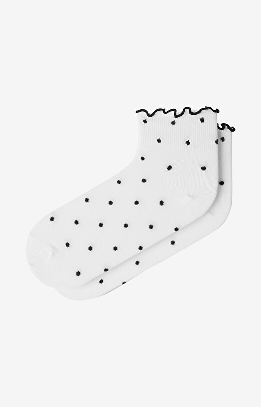 Prążkowane skarpety z falbankami