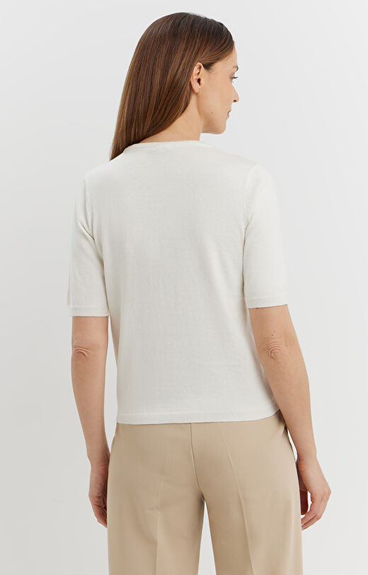 Bawełniany sweter z domieszką kaszmiru