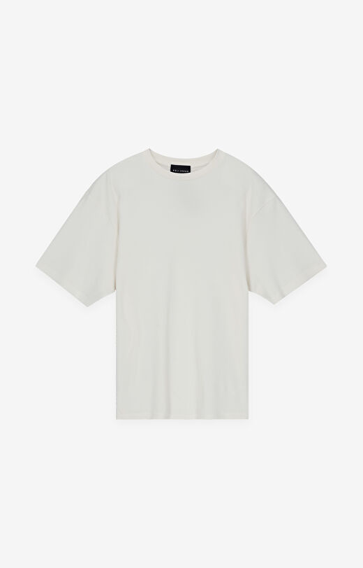 Luźny t-shirt z bawełny organicznej o waflowym splocie