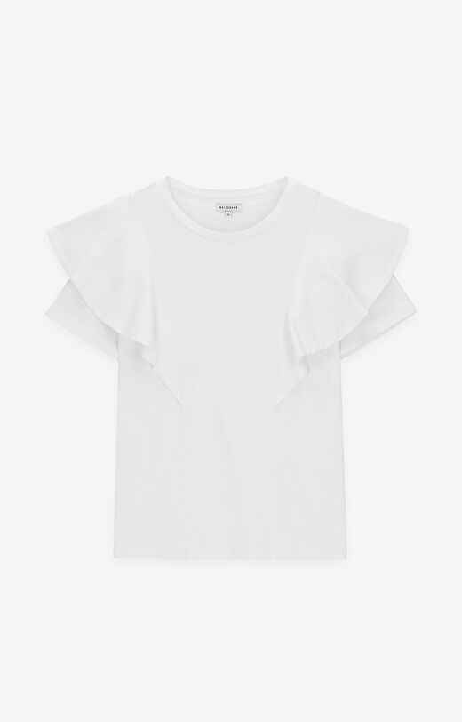 T-shirt z bawełny organicznej z falbanką