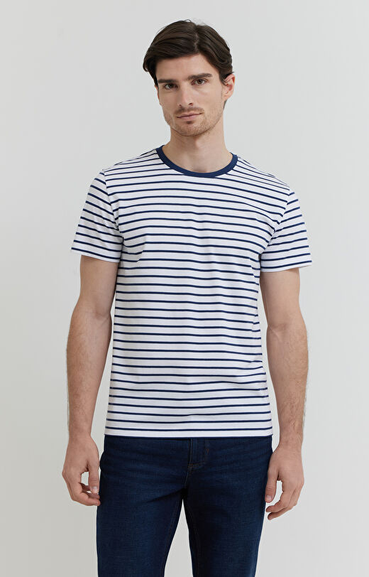 T-shirt w paski z bawełny organicznej