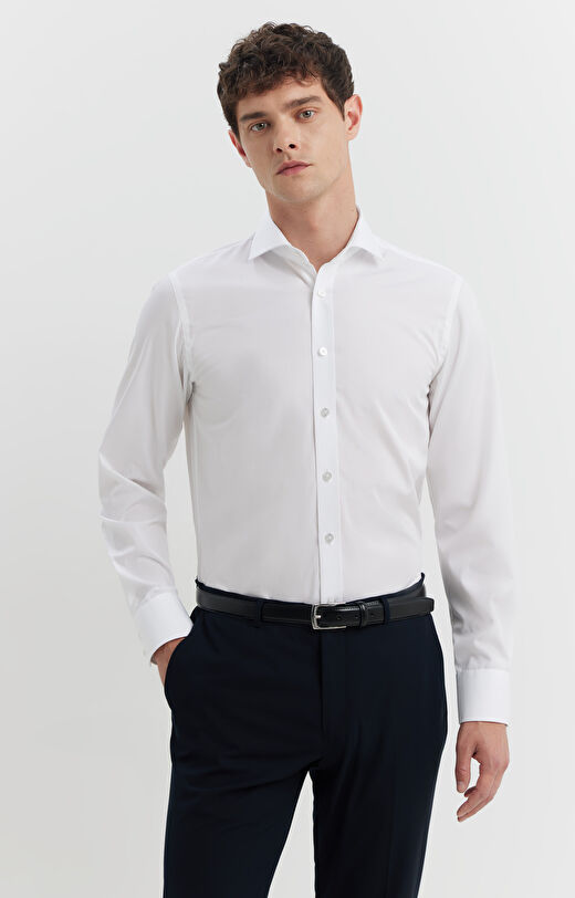 Gładka koszula z bawełny