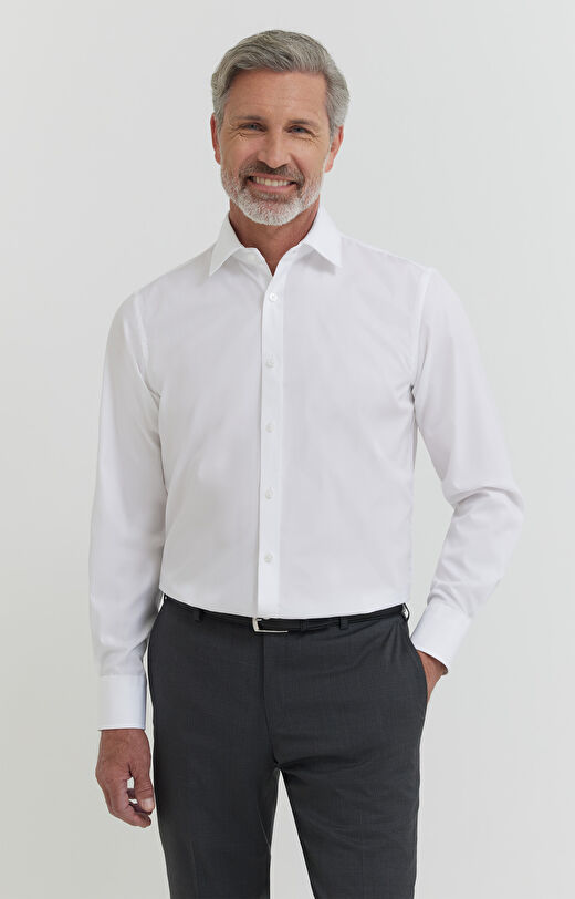 Gładka koszula z bawełny