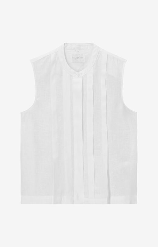 Lniana koszula bez rękawów