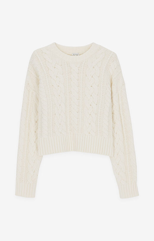 Sweter o warkoczowym splocie