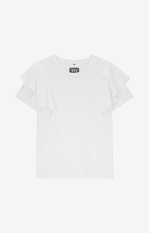 T-shirt z bawełny organicznej z falbanką