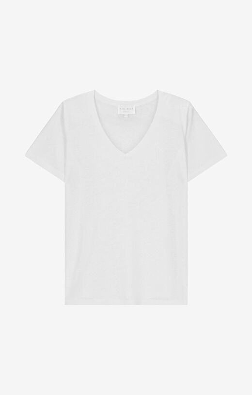 T-shirt z mieszanki lnu i wiskozy