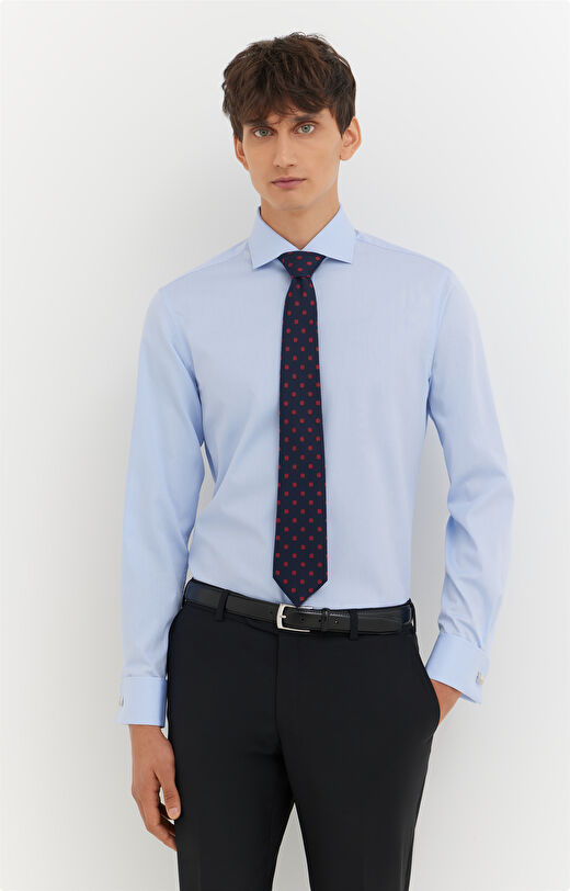 Prążkowana koszula na spinki