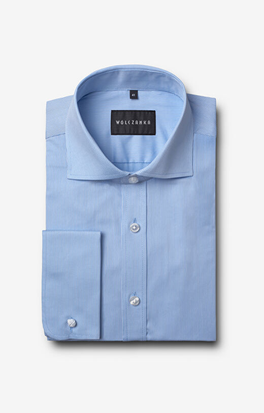 Prążkowana koszula na spinki