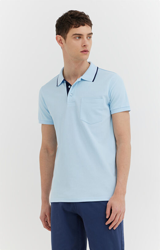 Polo z bawełny organicznej z kontrastowym kołnierzem