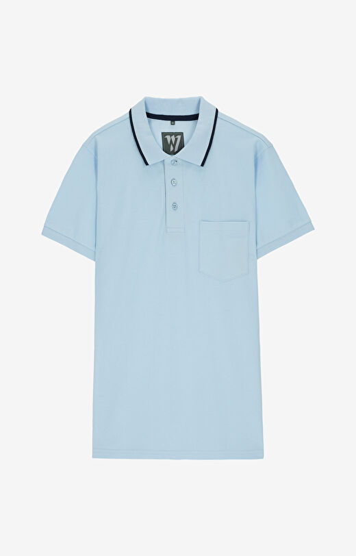 Polo z bawełny organicznej z kontrastowym kołnierzem