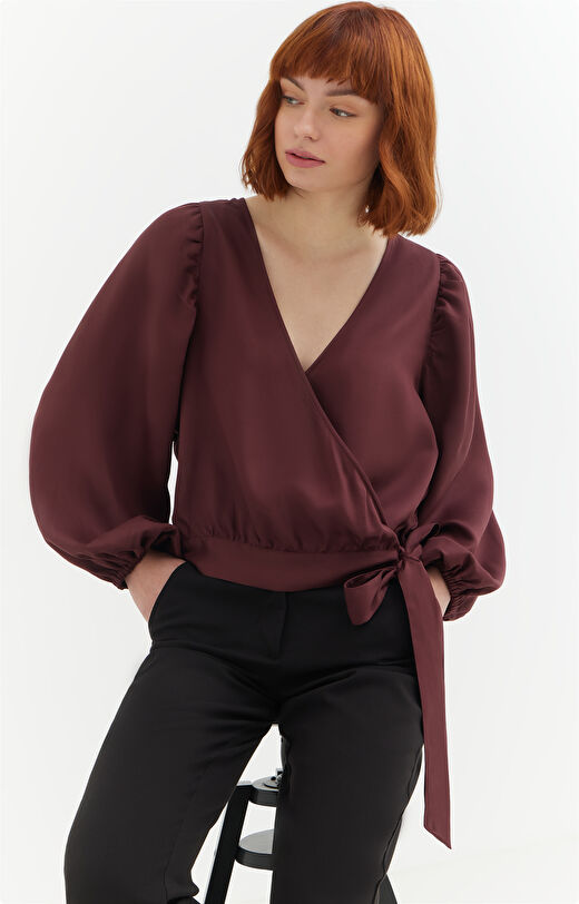 Kopertowa bluzka z lyocellu