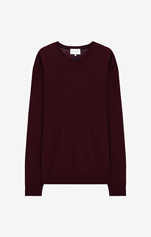 Sweter v-neck z wełny merino