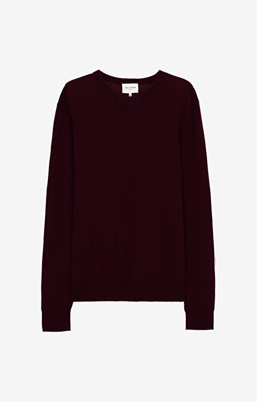 Sweter v-neck z melanżowej wełny merino