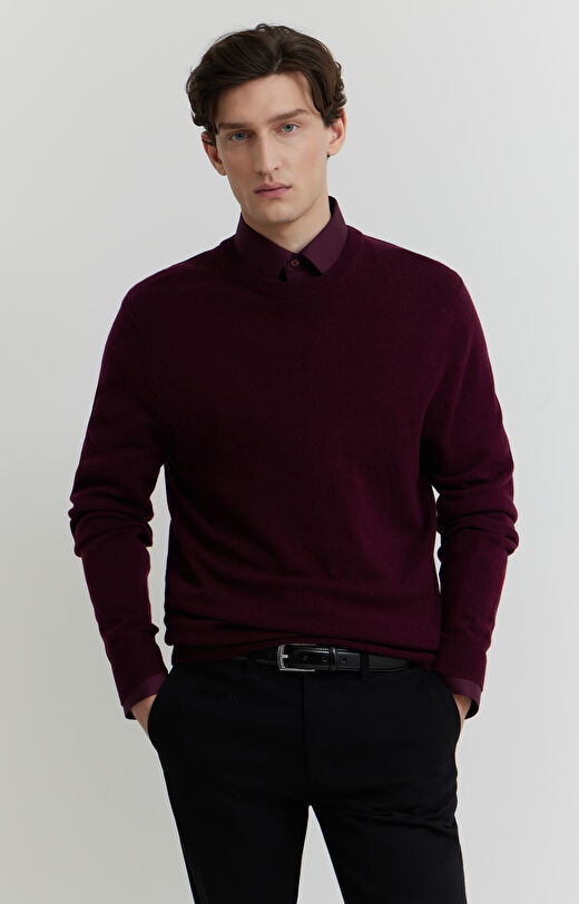Sweter z melanżowej wełny merino