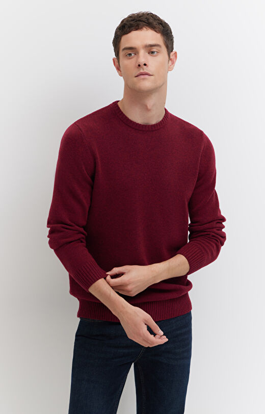 Melanżowy sweter z wełny