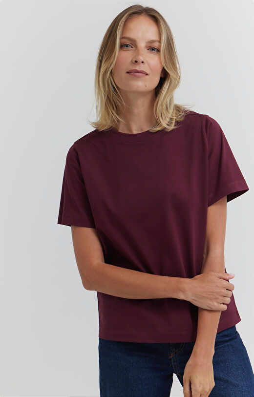 T-shirt regular z bawełny merceryzowanej