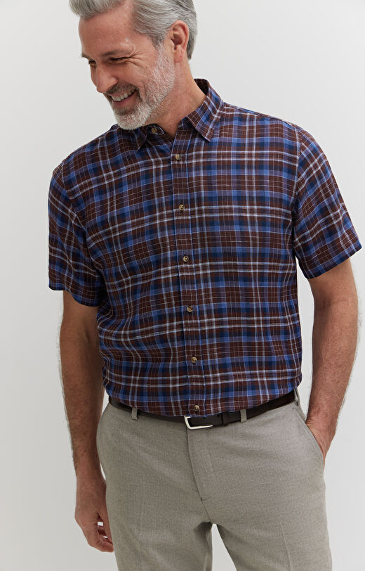 Lniana koszula w kratę