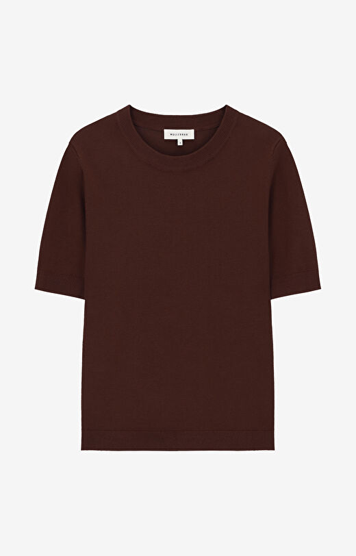 Gładki sweter z krótkim rękawem