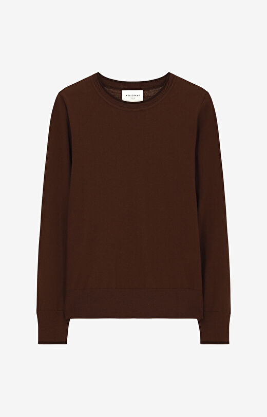 Sweter z kontrastem z wełny merino