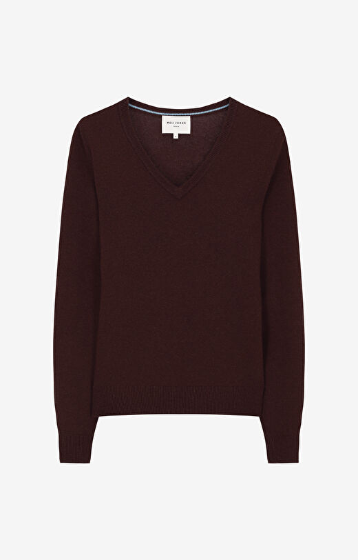 Sweter v-neck z wełny merino