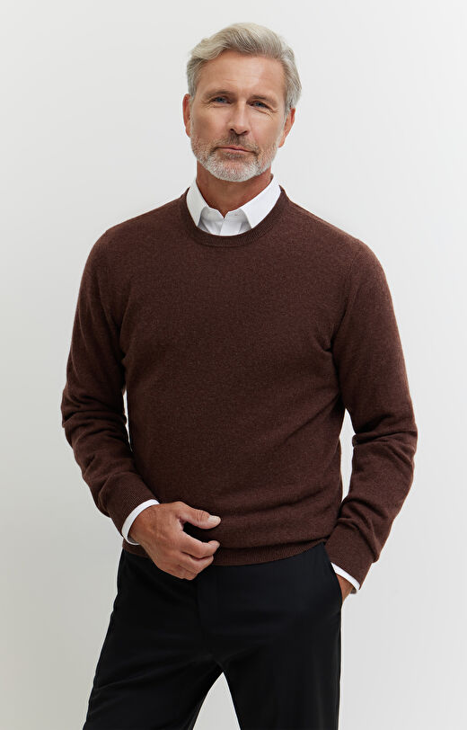Sweter z melanżowej wełny merino