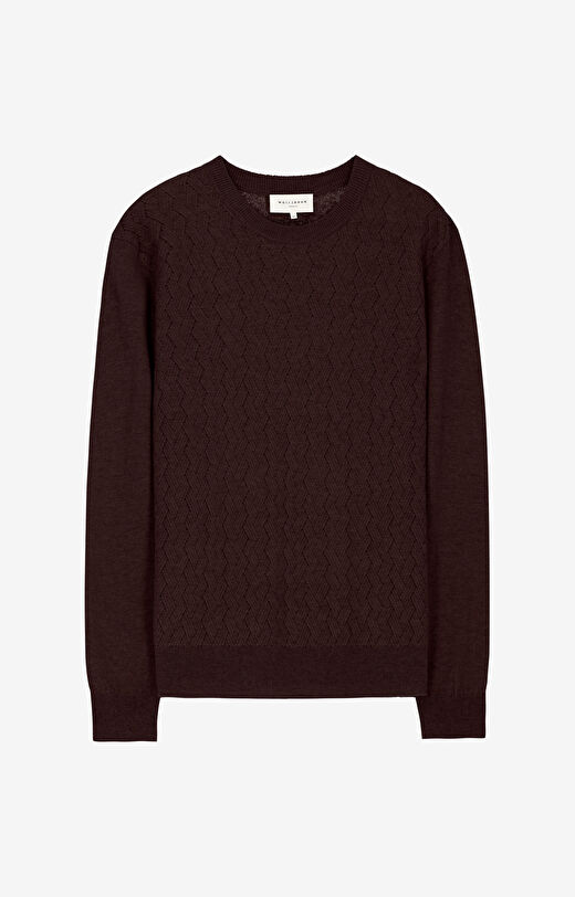 Sweter z wełny merino ze splotem