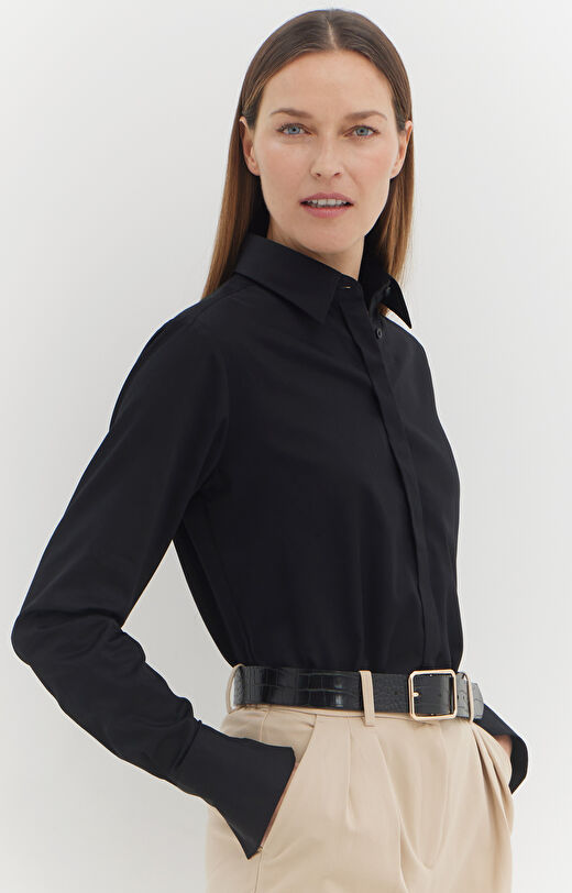 Gładka koszula o luźnej sylwetce