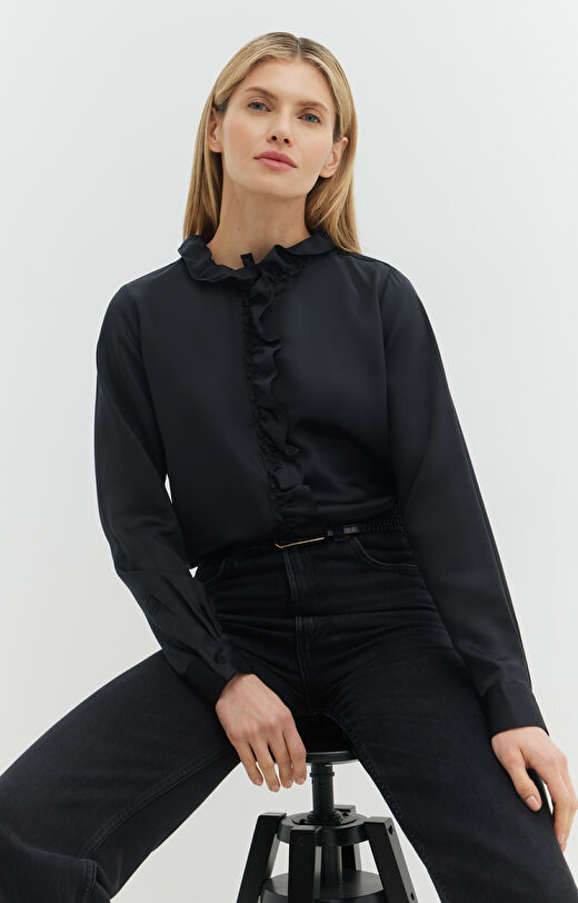 Koszula z TENCEL™ Lyocellu z falbanką