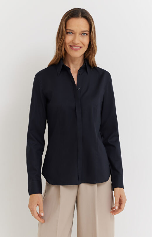 Koszula w mikrowzór z bawełny organicznej