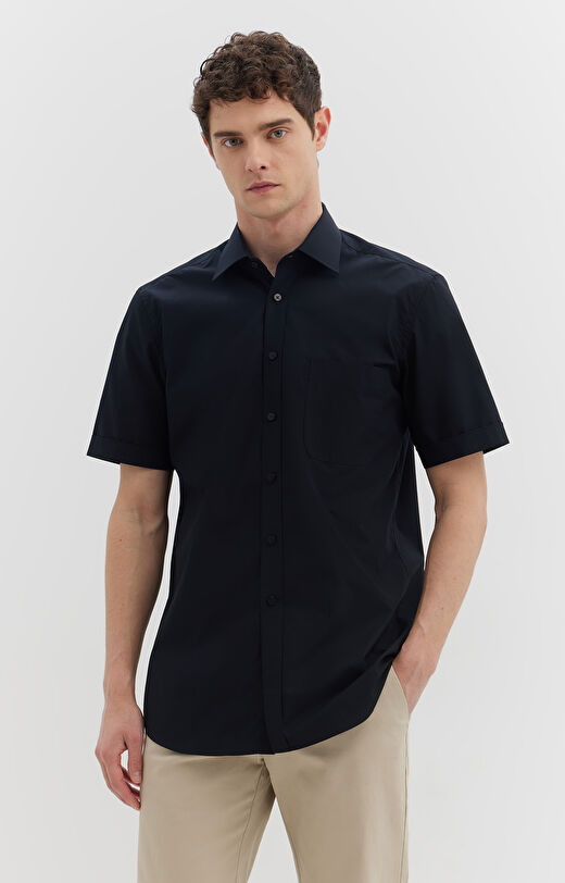 Gładka koszula z krótkim rękawem
